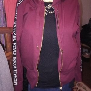 Michael Kors Women's Maroon Jogger Jackets